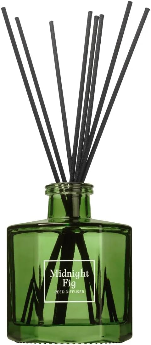 Bellevue Reed Diffuser, 6 fl oz Glass Filled Diffuser, Highly Concentrated Fragrances with Essential Oils, Home Fragrance, Scent:Midnight Fig