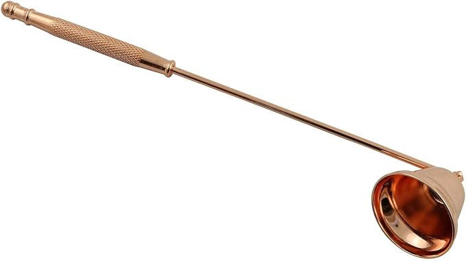 Rose Gold Candle Snuffer Stainless Steel Horn Shaped Wick Snuffer 20cm Handle for Putting Out Candle Wicks Flame Safely
