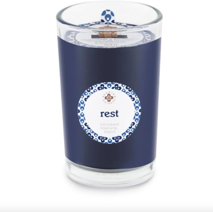 Root Candles Seeking Balance Scented Beeswax Blend Spa Aromatherapy Candle, 8-Ounce, Rest: Chamomile & Eucalyptus
