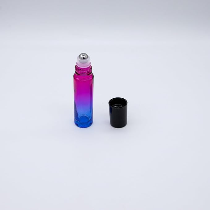 10pcs Roller Bottles with Stainless Steel Roller Ball for Essential Oil, 10ml Multi-Color Glass Roll on Bottles with Funnel & Opener, Leak-proof Cosmetic Small Container for Travel, Perfume