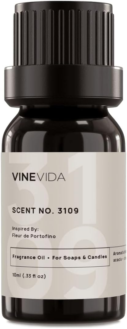 VINEVIDA Scent NO. 3109 Fragrance Oil - 10mL - Inspired by: Fleur de Portofino Fragrance Oil for Candle Making - Made in USA Candle Scents Scents for Soap Making