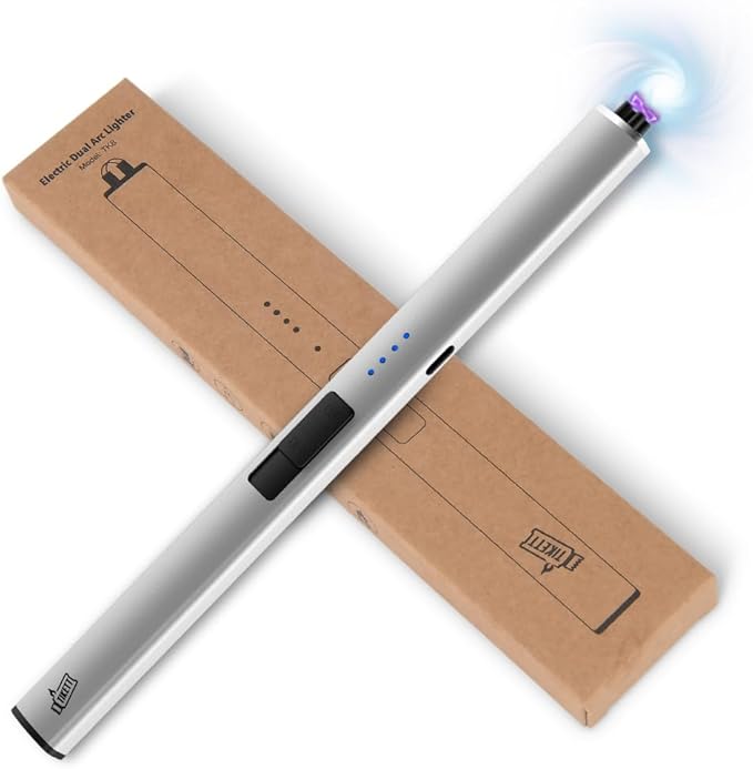 Rechargeable Electric Candle Lighter, Flameless Splash and Windproof USB Type-C Rechargeable Long Lighter for BBQ,Stove,Fireplace