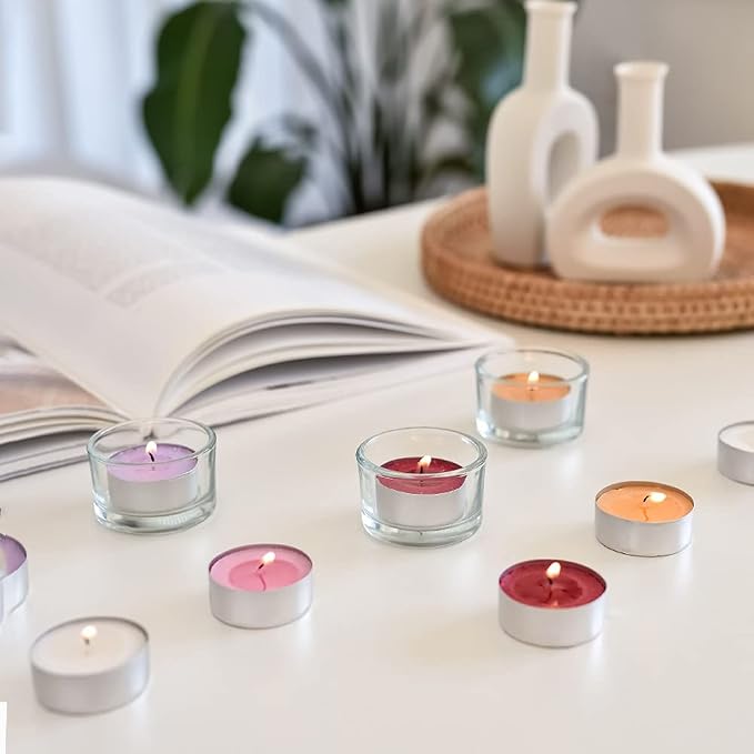 COCODOR Scented Tealight Candles/Winter Jasmine / 25 Pack / 4-5 Hour Extended Burn Time/Made in Italy, Cotton Wick, Scented Home Deco, Fragrance, Mother's Day