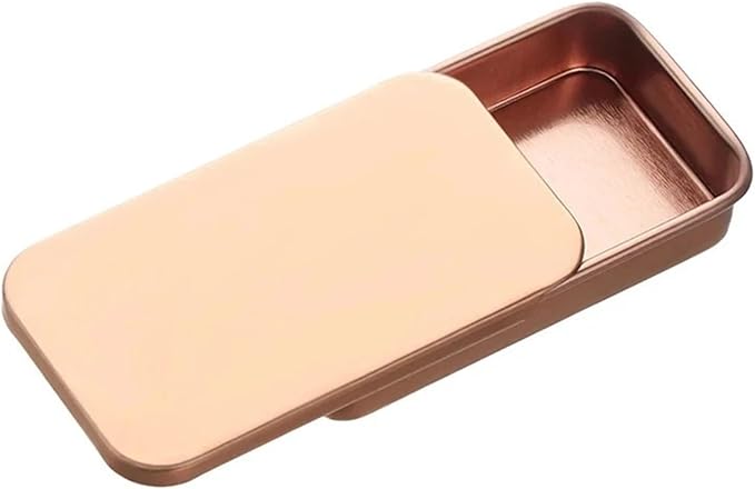 30PCS Tinplate Box Slide Lid Push Pull Box Drawer Balm Box Portable Box Mini Aromatherapy Jar Candy Small Iron Box Gift Box(Rosegold)