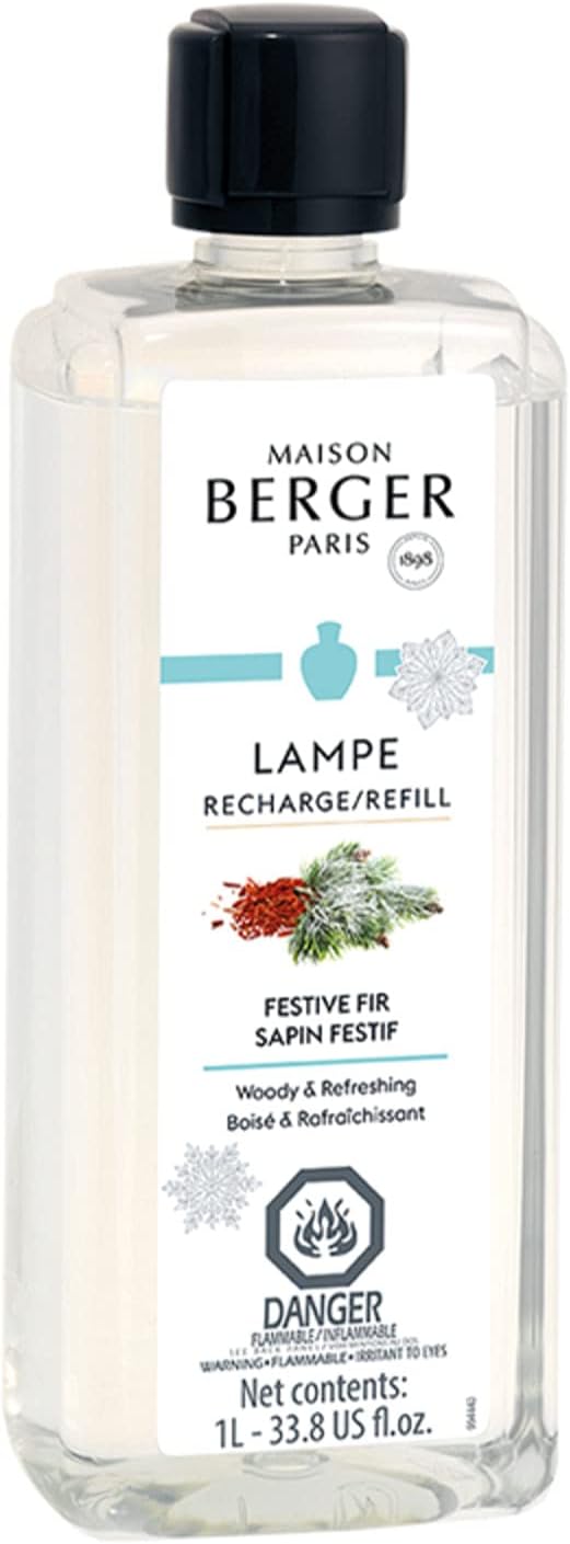 MAISON BERGER Lampe Berger Refill, 1 L, Festive Fir | Catalytic Lamp Fragrance Refill, Helps Neutralize Odors, ~160 h Fragrance Diffusion, Made in France