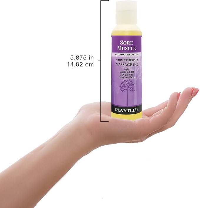Plantlife Sore Muscle Massage Oil - Absorbs Deeply into The Skin and is Circulated Throughout, Providing Optimum Benefit to The Mind and Body - Made in California 4 oz