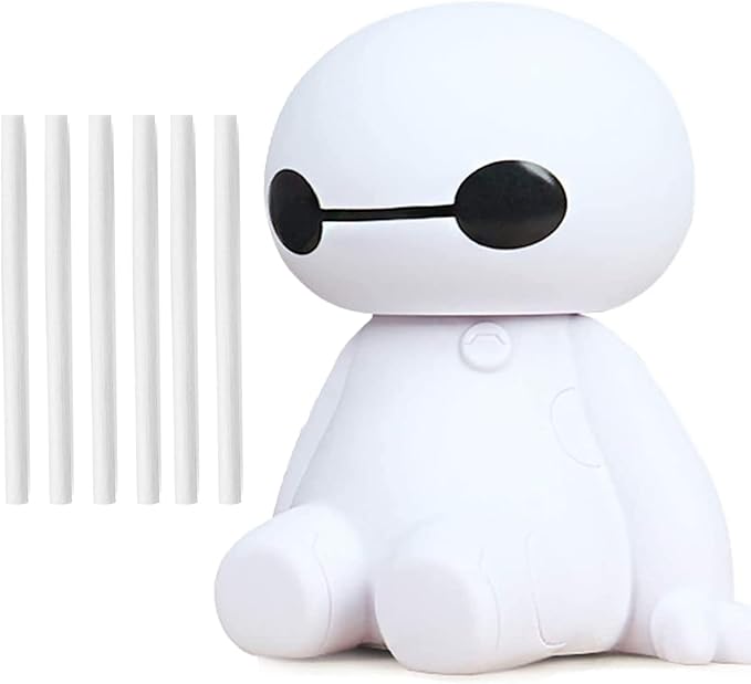 INVODA Small Humidifier Cool Mist Portable Desk USB Personal Mini Humidifiers for Bedroom Office Car Plants, White+6 cotton Sticks