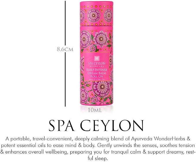 SPA CEYLON SLEEP INTENSE Dream Balm Roll-On | Intense Pacifying Blend | Silicone-Free | Hydrating | Promotes Restful Sleep | Suitable for all skin types