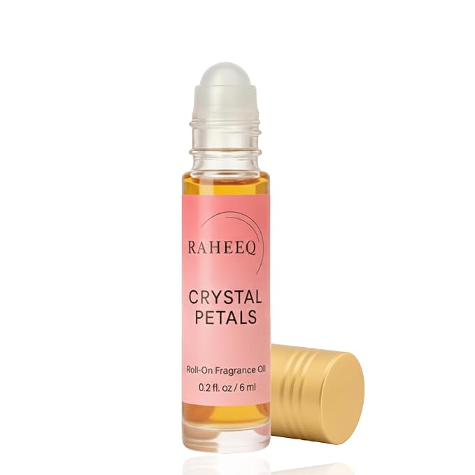 Crystal Petals Perfume Oil Roll-On – Long Lasting Jasmine & Rose Fresh Floral Attar, Concentrated Alcohol Free Luxury Arabian Blend, Premium Unisex Fragrance, 6 ml (0.2 fl oz)