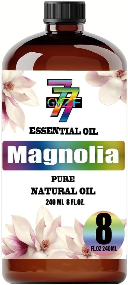 Magnolia Essential Oil, Magnolia Oils, for Diffuser, DIY Candles, Soap, Humidifier, Living Room, Gift, Essential Oil, GV77ZF Magnolia Fragrance Oil - 8 fl oz (240 ml)