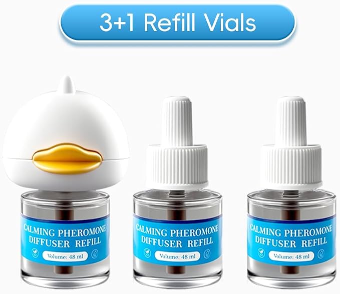 Dog Calming Diffuser-Pheromone Plug-in for Anxiety Relief, Stop Dog Peeing in House & Barking-Calming Device with Essential Oils (1 Plug and 1 Refill Bottles) | 30-Day Refill