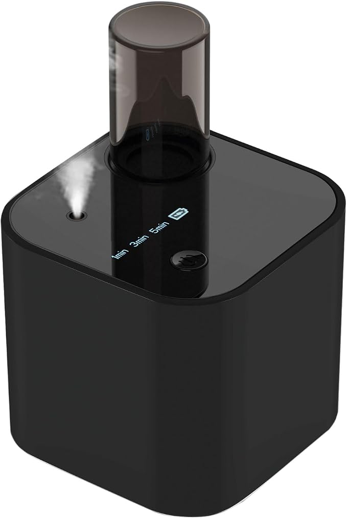 Waterless Essential Oil Diffuser, Portable Aroma Diffuser, Battery Operated, 3 Mist Modes, Aromatherapy Diffuser for Essential Oils, Cordless Scent Air Machine for Home, Office, Small Room, Black