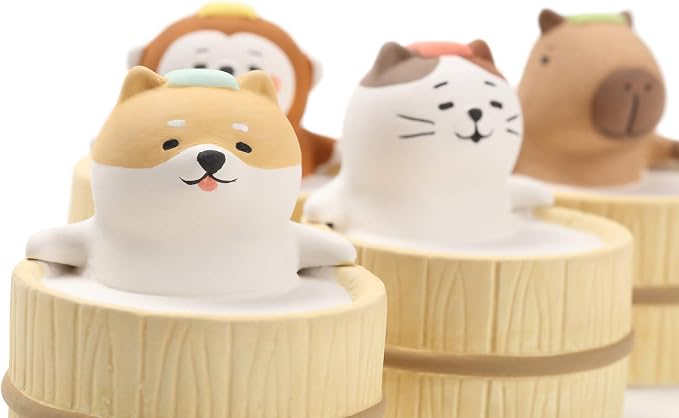 Aroma Ceramic Stone Diffuser [Japan Import] Aromatherapy Essential Oil Diffuser, Non Electric, Passive, Unique, Cute, Animal, Design for Women, Men, and Gifts (Bathing Cat)