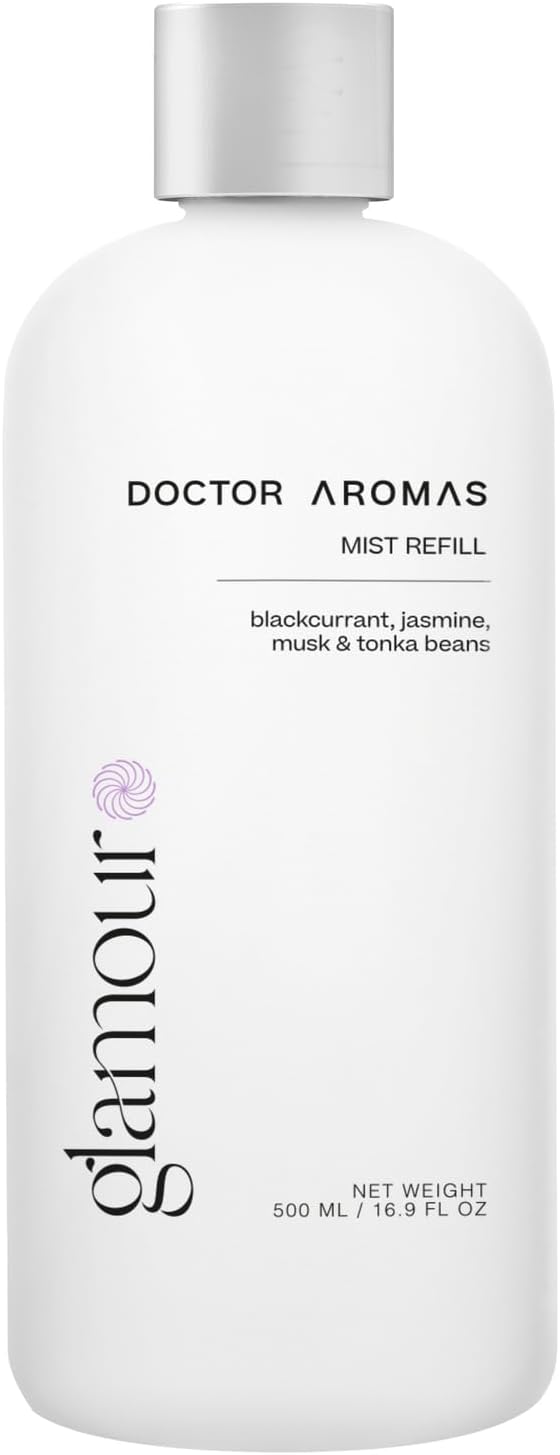 Doctor Aromas Oil Diffuser Essential Oil Blend Refill – Premium Aromatherapy & Home Fragrance, Scent of Blackcurrant, Jasmine, Musk & Tonka Beans, 16 fl oz (500 ml) (Glamour)