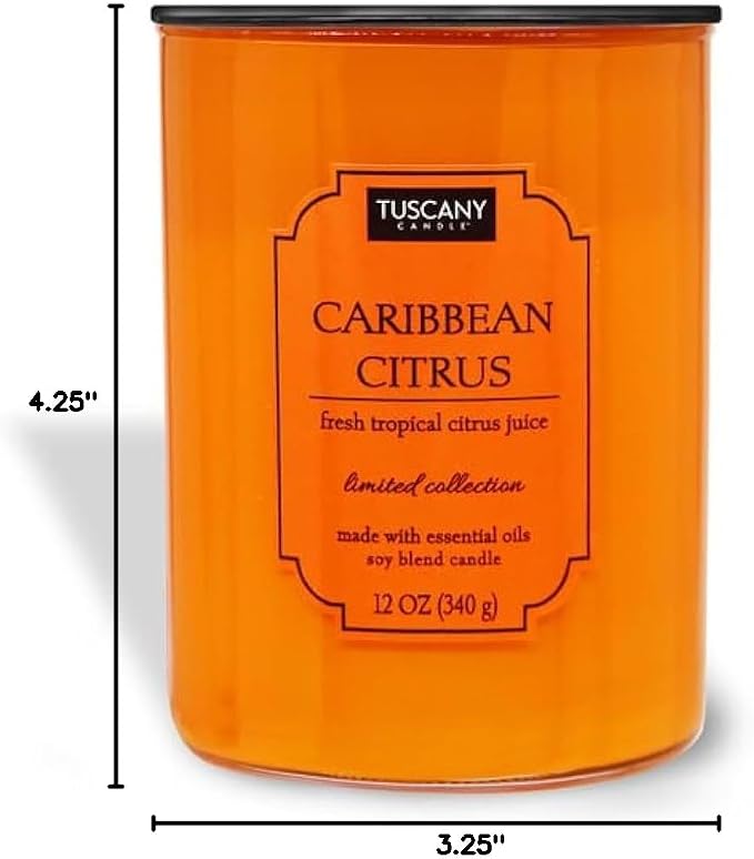 Tuscany Candle Caribbean Citrus Scented Candle, 12 oz – Colorsplash Collection