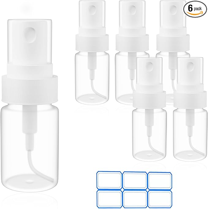 DTDNZKN 6 Pack 0.17 Oz (5ml) Mini Perfume Travel Refillable Bottles, Fine Mist Refillable Mini Perfume Atomizer, Empty Pump Container for Traveling and Outgoing