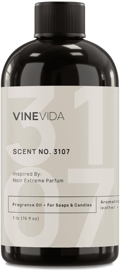 VINEVIDA Scent NO. 3107 Fragrance Oil - 16oz (1lb) - Inspired by: Noir Extreme Parfum Fragrance Oil for Candle Making - Made in USA Candle Scents Scents for Soap Making