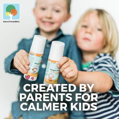 Magnesium Oil Calming Roll-On for Kids with Aloe Vera, Roman Chamomile & Lavender, Natural Relaxation Support for Anxiety, Nervousness & Hyperactivity, Gentle Formula for Daily Use, 3 fl oz