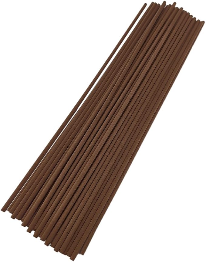 50PCS Brown Fiber Reed Diffuser Sticks 12 Inch Long 4mm Diameter Strong Absorption Refill Replacement Reeds for Diffuser Stick Essential Oil Scented Aroma Fragrance Rod for Home Office Spa