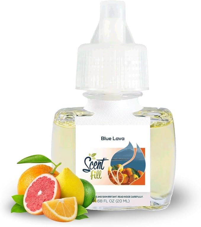 Scent Fill Blue Lava Plug in Air Freshener, Scented Oil Refills, 2 Refills + Diffuser