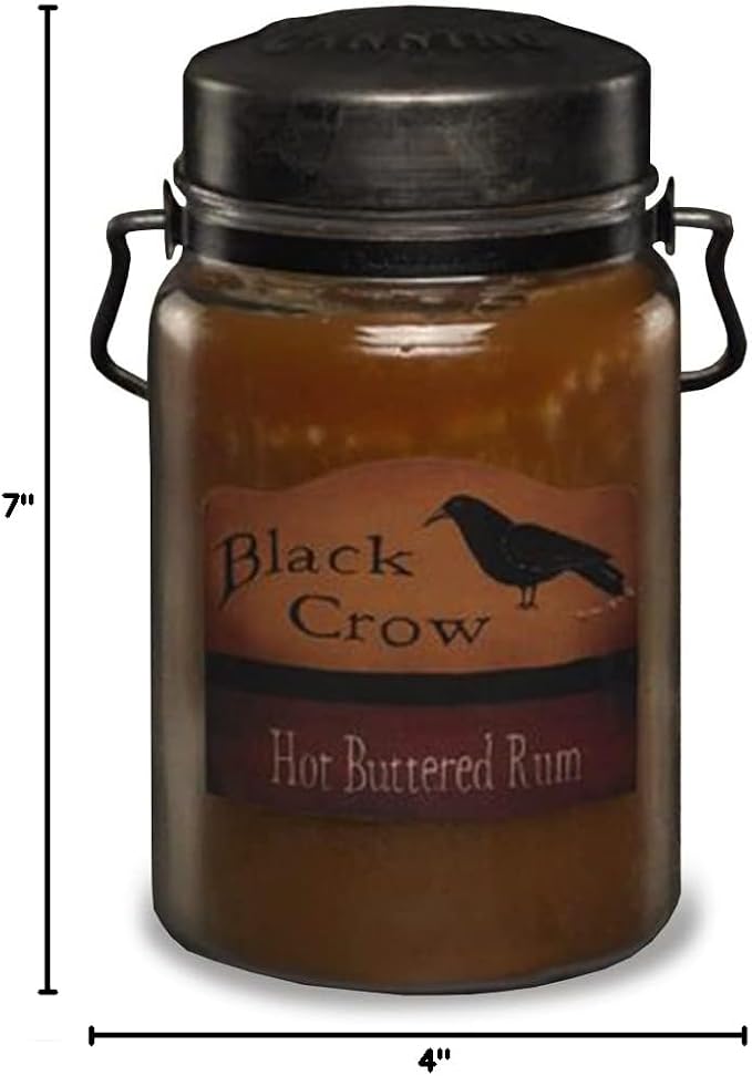 McCall’s Candles | Hot Buttered Rum | 26 oz Scented Candle | USA-Poured | Vintage Rustic Jar with Carrying Handle | Warm Buttery Spiced Rum Fragrance