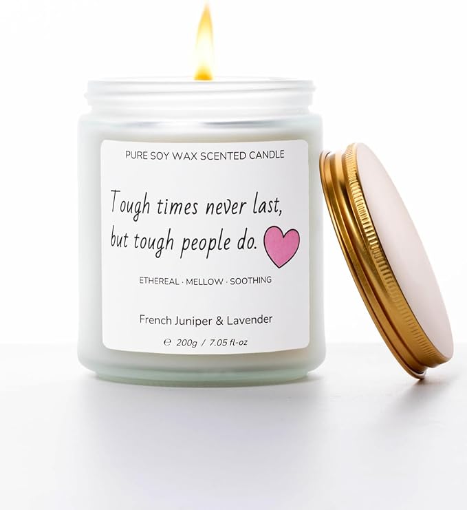 Scented Candle for Home, 7.05 oz 40Hour Burn Time, Long Lasting Soy Jar Candle, Gifts for Christmas, Halloween, Inspirational Gifts for Men Women, French Juniper&Lavender, Aromatherapy