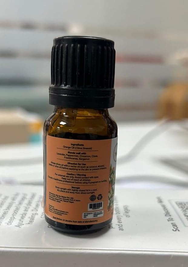 My ACE Orange Essential Oil 0.33 Fl Oz - 100% Pure & Natural - Premium Grade for Aromatherapy, Diffuser, Skin, Hair, Massage, Candle, Soap Making, Home - Glass Bottle with Dropper - Long Lasting Scent