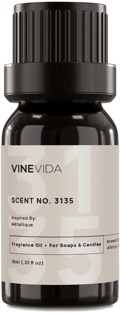 VINEVIDA Scent NO. 3135 Fragrance Oil - 10mL - Inspired by: Métallique Fragrance Oil for Candle Making - Made in USA Candle Scents Scents for Soap Making