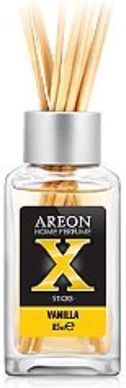 Areon Home Luxury Perfume Reed Diffuser + 10 Rattan Reeds, Vanilla Black Scent 85ml