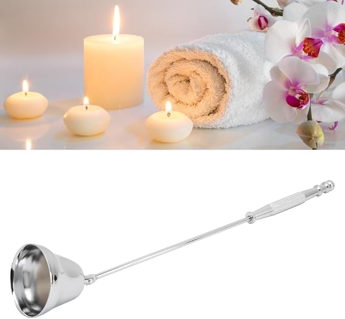 Rose Gold/Gold/Silver Stainless Steel Candle Cover Durable Reusable Exquisite Candle Snuffer Portable Wick Protector(Silver)