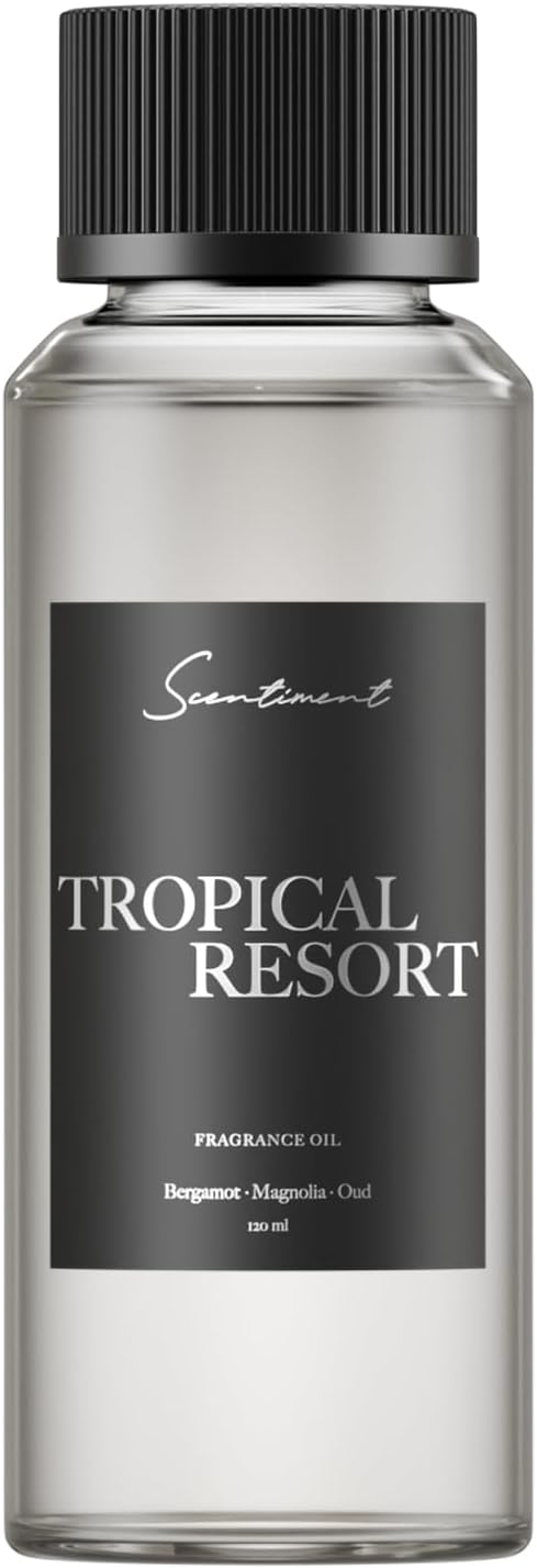 Scentiment Tropical Resort Diffuser Oil - Premium Hotel Scent with Notes of Bergamot, Magnolia & Oud Home Scent, Hotel Fragrance Oil Diffuser Refill - 4.06 fl oz (120 mL)