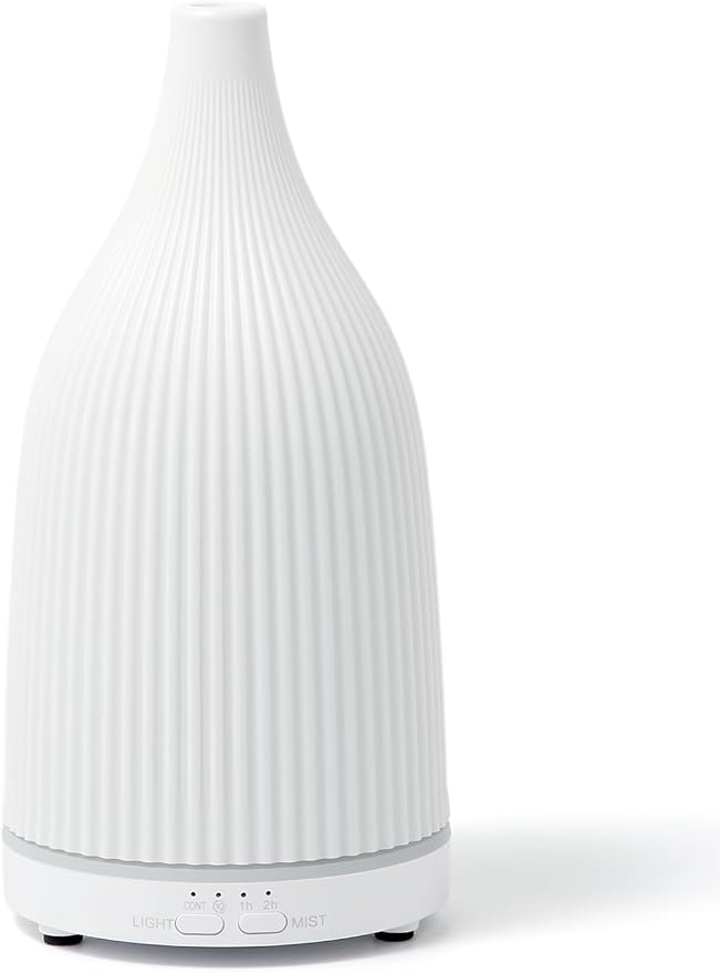 TTJ 70ml Essential Oil Diffuser, Ultrasonic Aromatherapy Diffuser with DC 5V USB Power, Timer Function, Dimmable LED Night Light, Quiet Cool Mist Humidifier for Home Office Bedroom Yoga Spa,One White