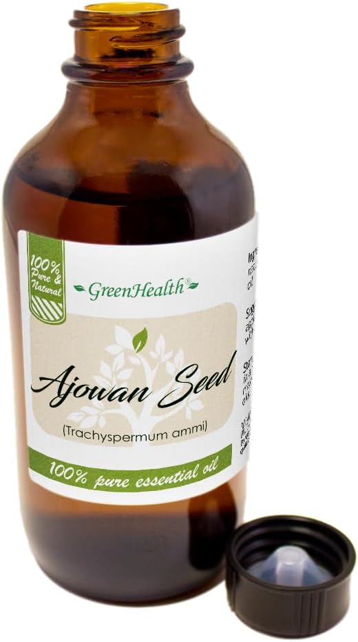 Ajowan Seed Essential Oil - 4 fl oz - Amber Glass Bottle w/Cap - GreenHealth