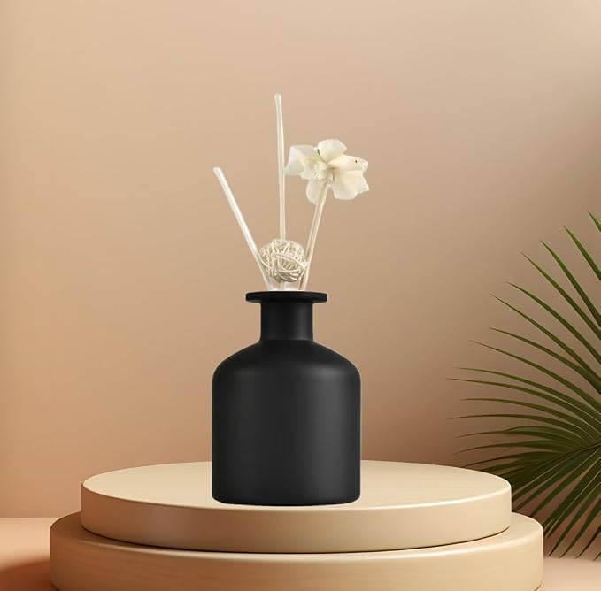 250ml Frosted Gray Empty Glass Reed Diffuser Bottles,Refillable Diffuser Bottle for Essential Oils,Aromatherapy Container for DIY Replacement Diffuser,Fragrance Decoration,Crafts Decor