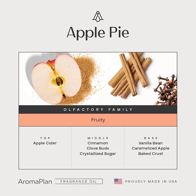 AromaPlan Hotel Scent Diffuser Oil Apple Pie 5 Fl Oz (148ml) Fall Collection– Luxury Hotel & Home Fragrance Oil - Non Toxic - Made in USA - Bigger Bottle, Bolder Aroma & Longer Lasting