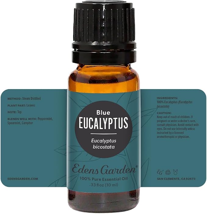 Edens Garden Eucalyptus- Blue Essential Oil- 100% Pure Premium Grade, Undiluted, Natural, Therapeutic, Aromatherapy, The Best for Diffuser, Skin, Candle, Humidifiers 10 ml (.33 fl oz)