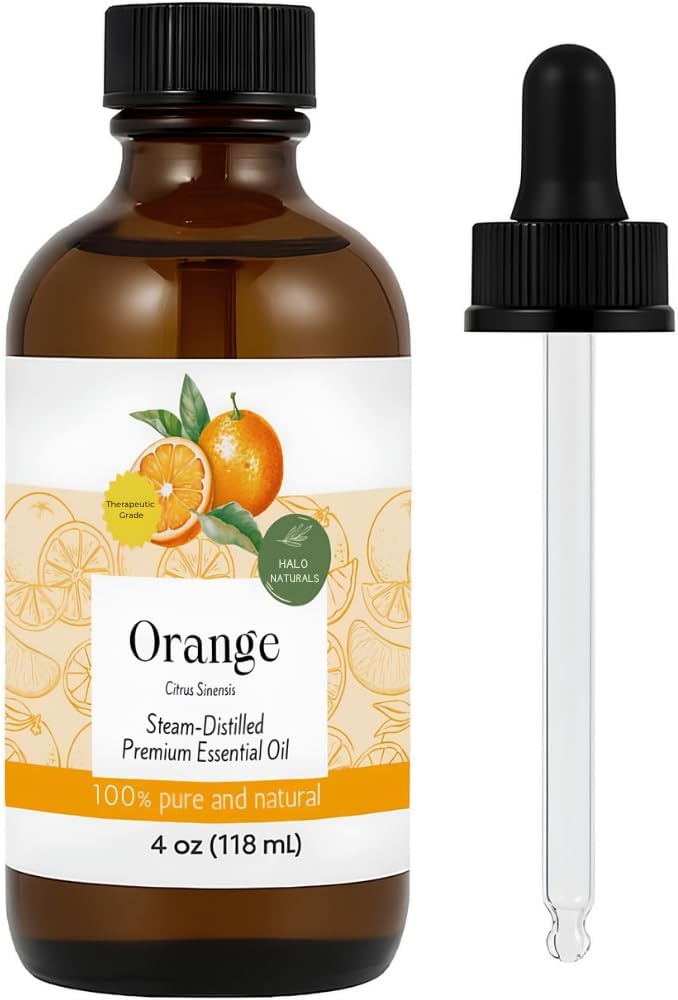 Steam Distilled Orange Essential Oil - Premium Hair Growth Oil for Scalp Stimulation & Refreshing Aroma - Essential Oil Supports Healthy Hair, Skin & Mental Clarity - 4oz