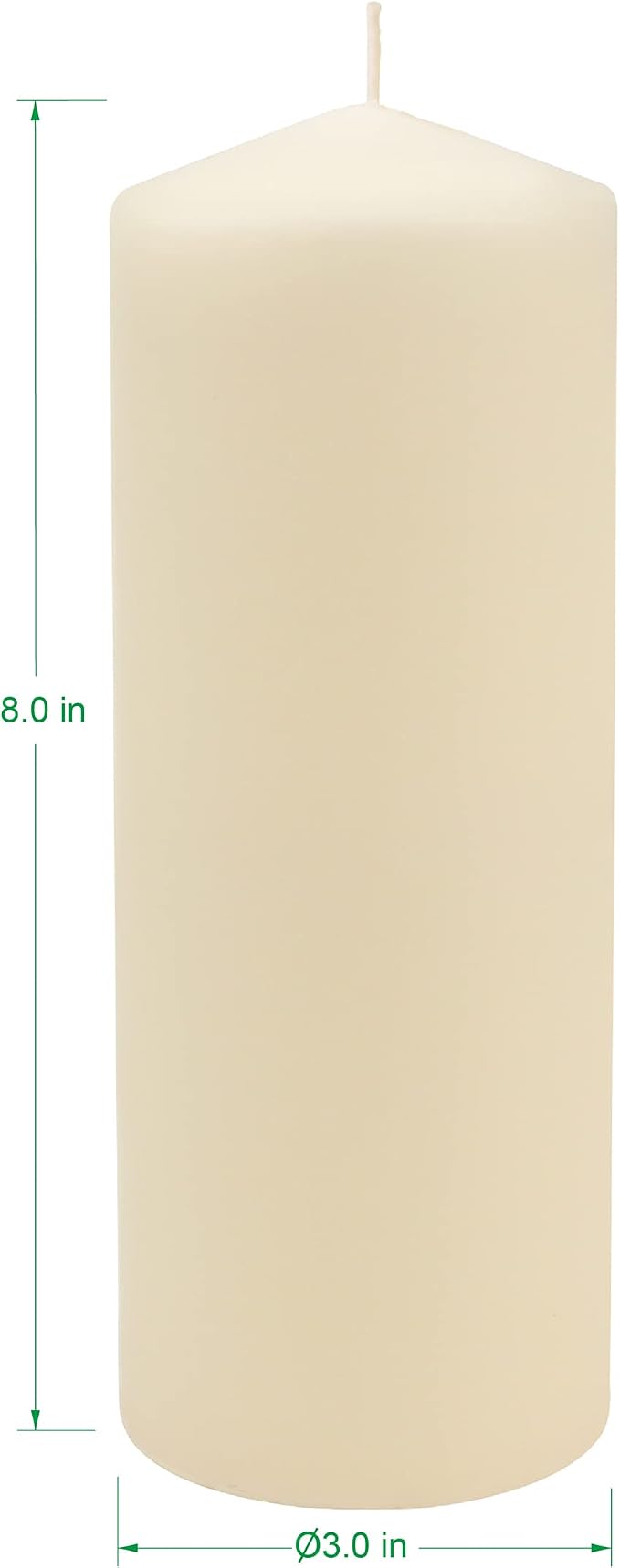 Stonebriar 80 Hour Long Burning Unscented Pillar Candles, 3x8, Ivory, 6 Count (Pack of 2)