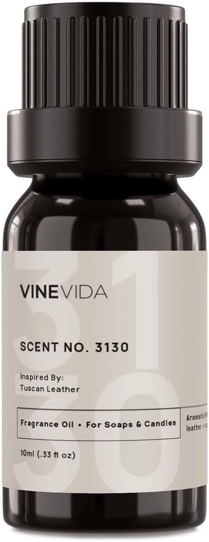 VINEVIDA Scent NO. 3130 Fragrance Oil - 10mL - Inspired by: Tuscan Leather Fragrance Oil for Candle Making - Made in USA Candle Scents Scents for Soap Making