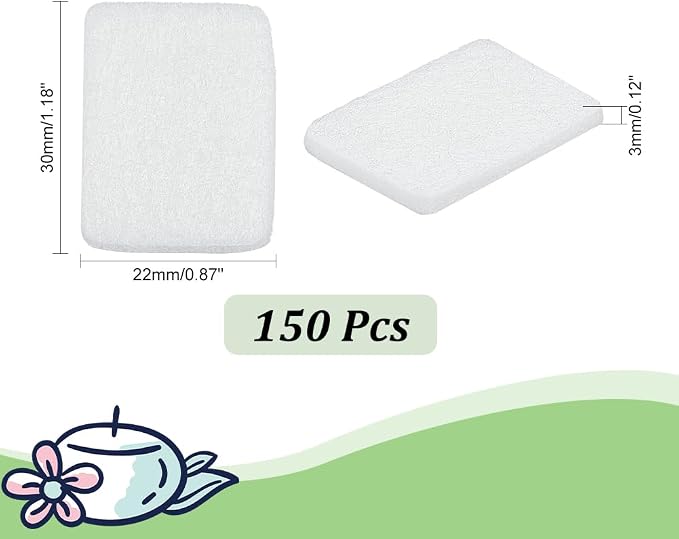 PH PandaHall 150 Pack Aroma Pads 1.1x0.8 Refill Essential Oil Pads, Unscented Oil Diffuser Pads Microfibre Perfume Pads for Humidifier Home Electronic Equipment Locket Scent Ball