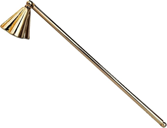 CC Wonderland Candle Snuffer Accessory - Stainless Steel Polished Candle Extinguisher Snuffer Accessory with Long Handle - for Putting Out Extinguish Candle Wicks Flame (Gold)