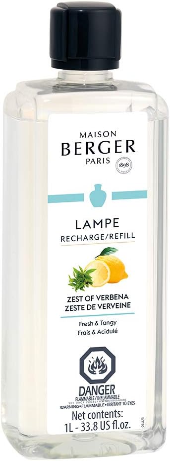 MAISON BERGER Lampe Berger Refill, 1 L, Zest of Verbena | Catalytic Lamp Fragrance Refill, Helps Neutralize Odors, ~160 h Fragrance Diffusion, Made in France