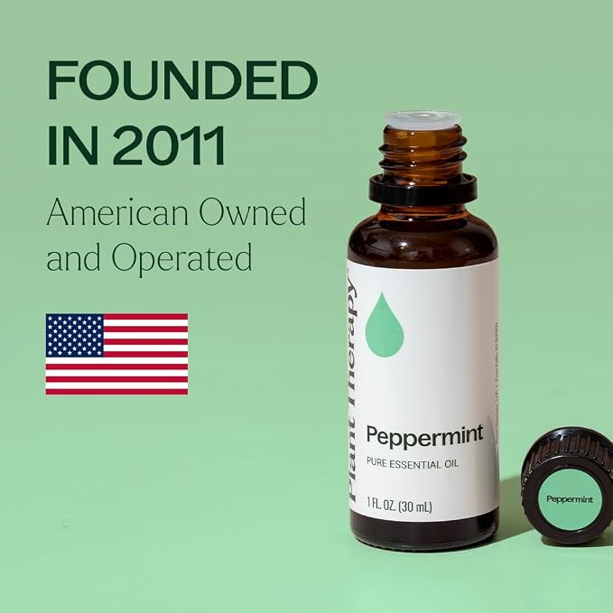 Plant Therapy Peppermint Essential Oil 30 mL (1 oz) 100% Pure, Undiluted, Natural Aromatherapy for Diffuser & Topical Use, Relaxation, Digestion, Respiratory, & Massage, Peppermint Oil for Skin & Hair