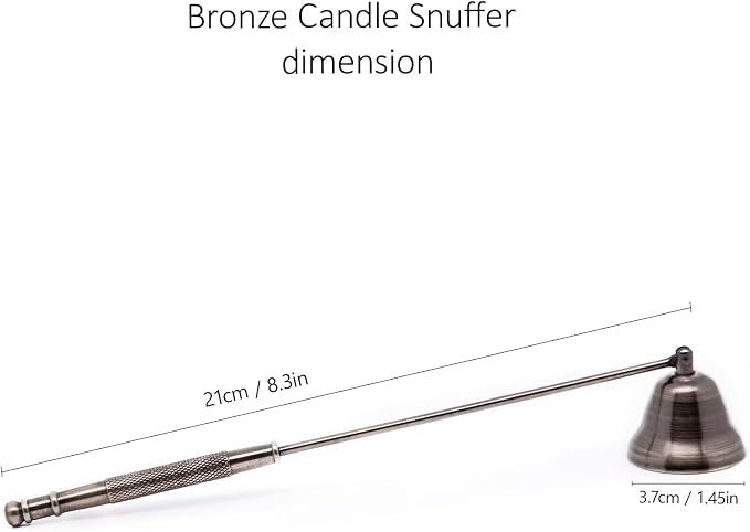 Bronze Candle Snuffer, Metal Candle Extinguisher with Textured Grip - Safe, Smoke-Free Tool for Pillar/Taper Candles, Ideal for Home Decor & Gift