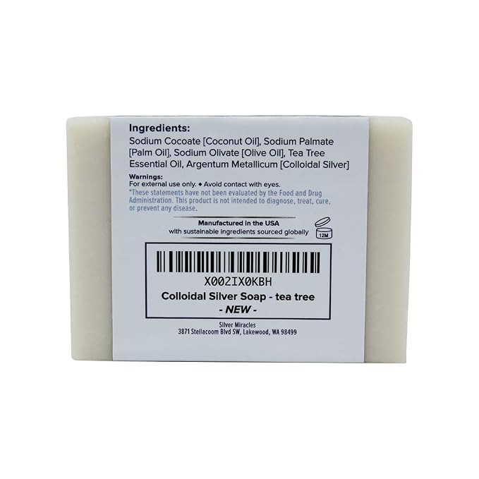 Silver Miracles Colloidal Silver Soap with Tea Tree essential oil