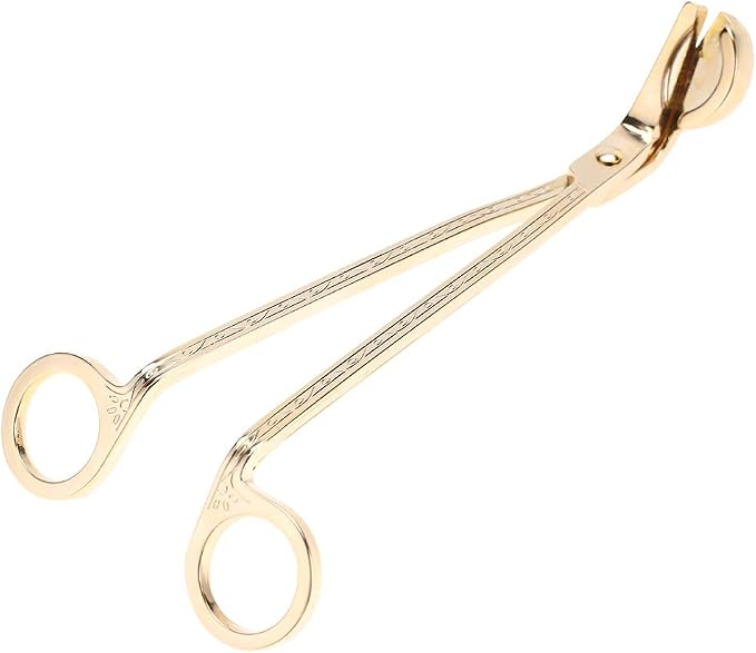 Changor Stainless Steel Candle Heart Clamp/Holder Wick Trimmer Scissors Tool for Home Use, Durable and RustResistant Candle Wick Scissors for Daily Life, 1 Piece, 6.9 * 2.3in, Black (Gold)