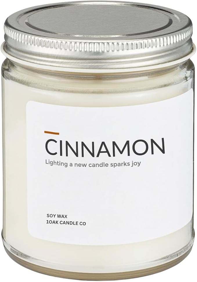 1OAK Cinnamon Candle - Soy Wax Scented Candles - Soy Candles for Home Scented - Long Burning Premium - Hand-Poured (7oz.)