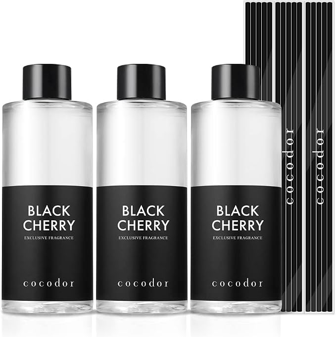 COCODOR Reed Diffuser Oil Refill/Black Cherry /6.7oz / 3 Pack/Aromatherapy, Home Fragrance, Scented Oils, Oils for Reed Diffuser, Bathroom Home Decor