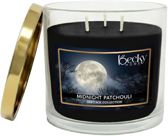 14.5oz Patchouli Scented Candles for Home, 60 Hrs Soy Wax Candle for Stress Relief, House Aromatherapy Candle Fall Gifts for Men and Women