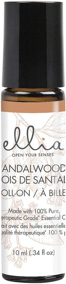 Ellia Sandalwood Essential Oil Roll-On | 10ml, 100% Pure, Therapeutic Grade